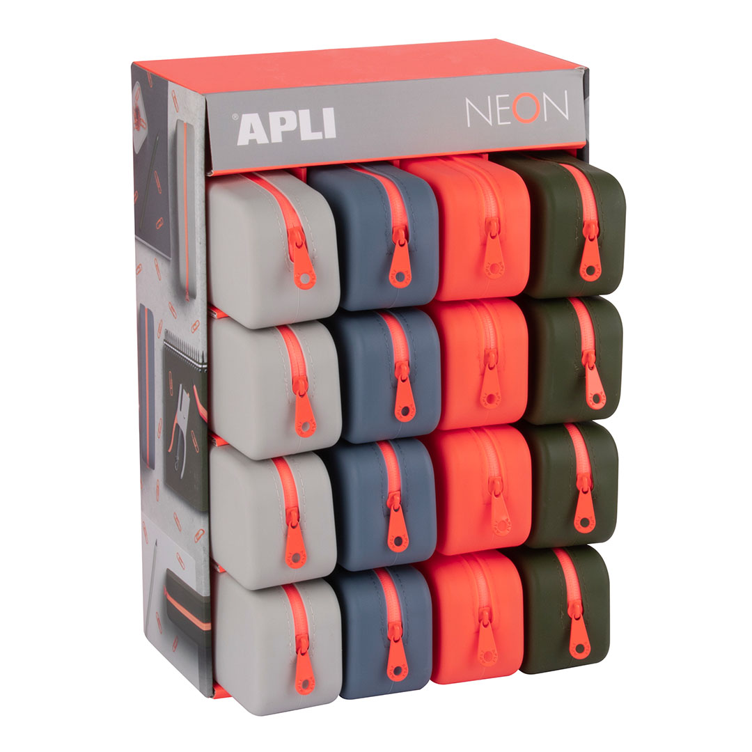 expositor estuches neón